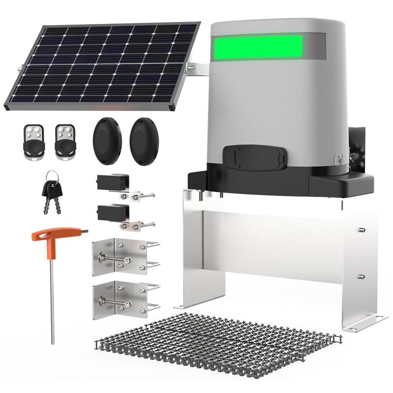 ME-GO-600CS 3-in-1 Sliding Gate Opener (w/Racks+20W Solar)