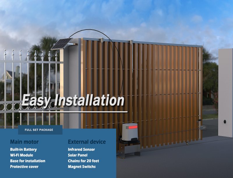⁦GO600 Solar Sliding Gate Opener (Chain-Drive)⁩ - الصورة ⁦3⁩