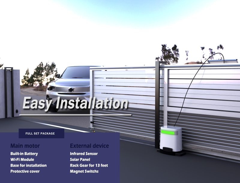 ⁦GO600 Solar Sliding Gate Opener (Rack-Drive)⁩ - الصورة ⁦3⁩