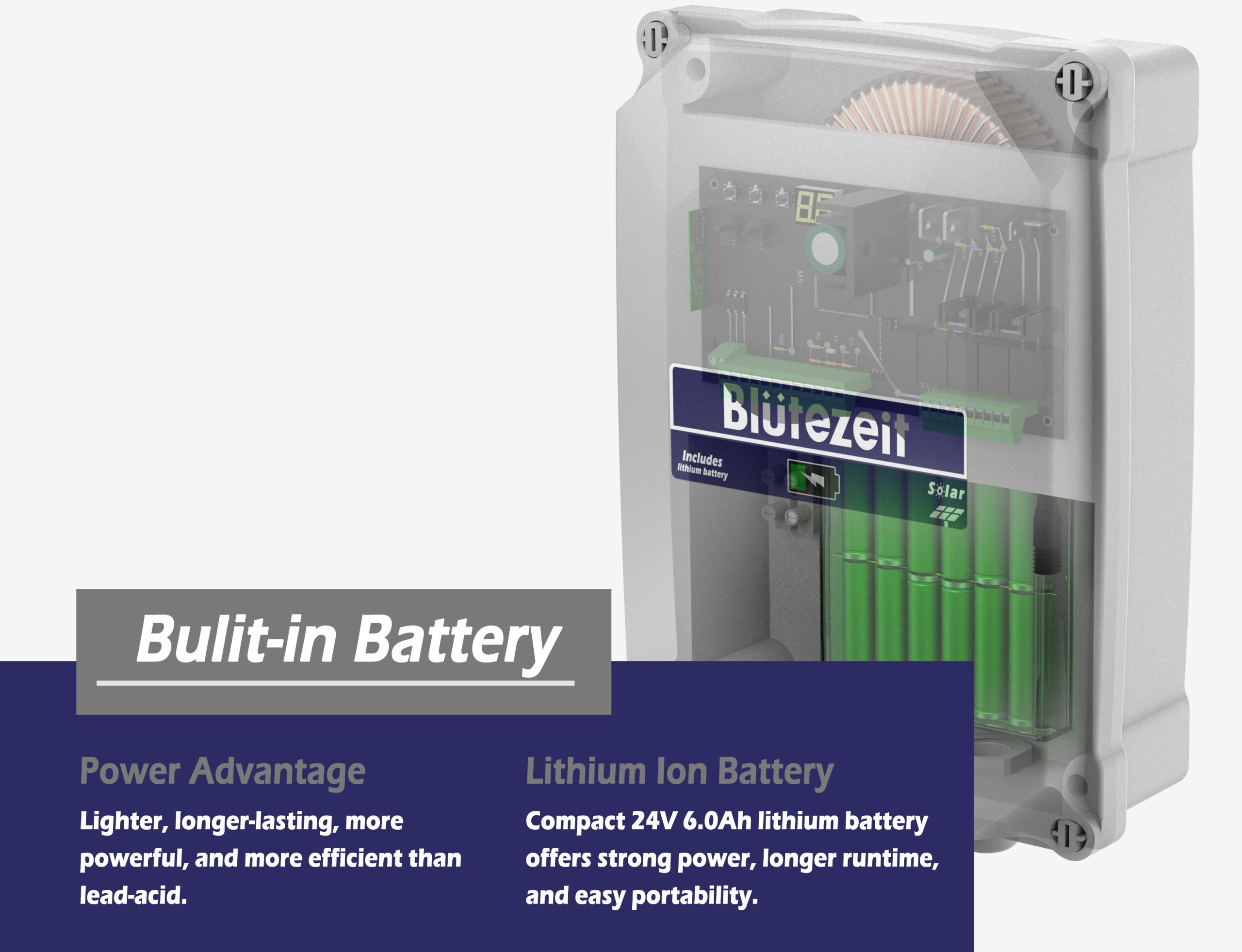 MS650 Solar Swing Gate Opener (1760lb Dual-Arm) - immagine 2