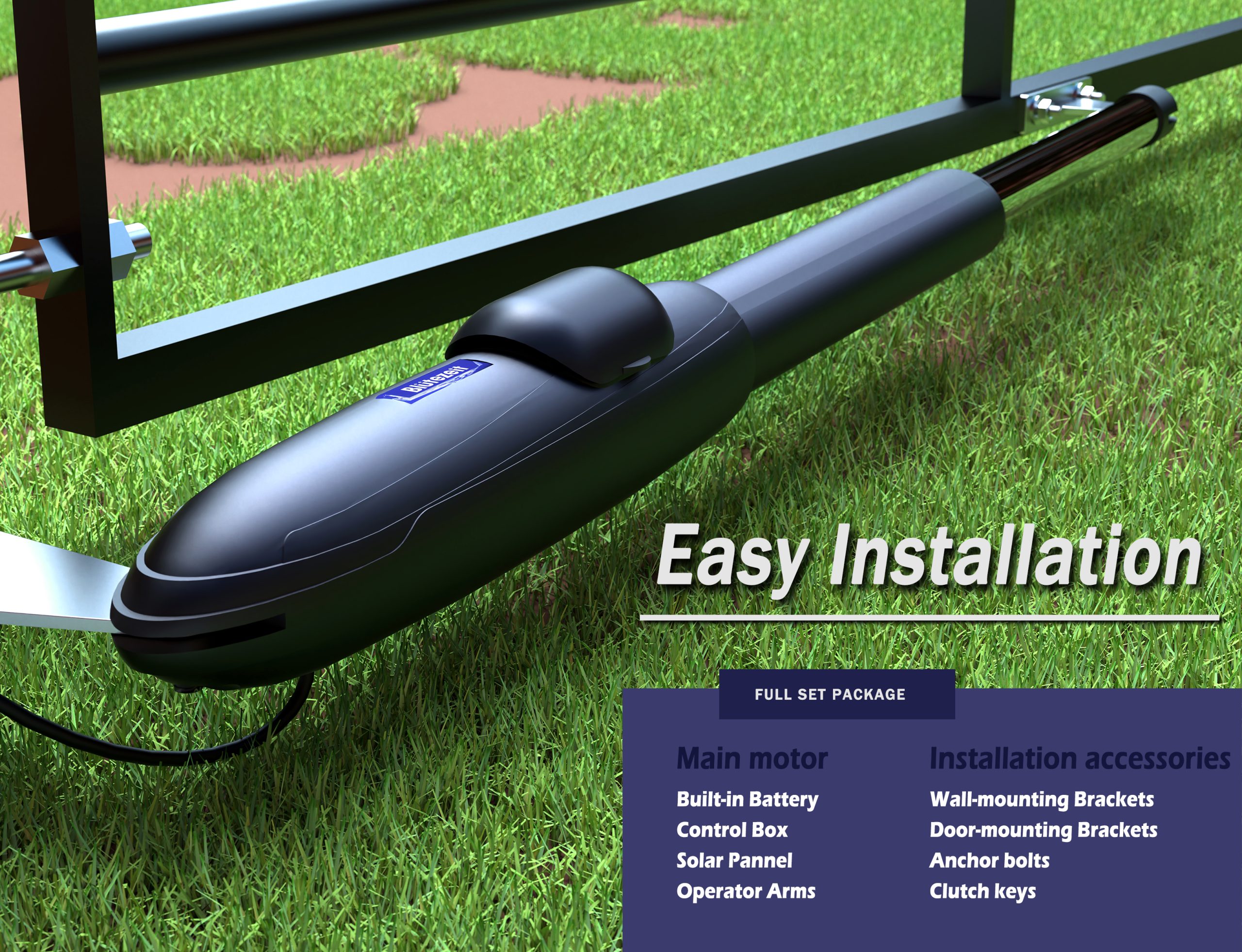 MS650 Solar Swing Gate Opener (1760lb Dual-Arm) - immagine 4